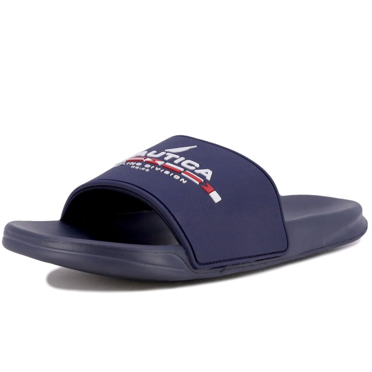 Nautica Sailing Division Logo Badslippers Heren Blauw | 9ZnRL0Gh