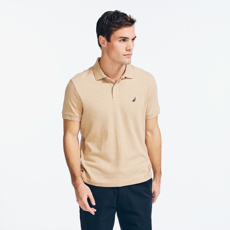 Nautica Slim Fit Interlock Poloshirt Heren Bruin | a8uQRm15