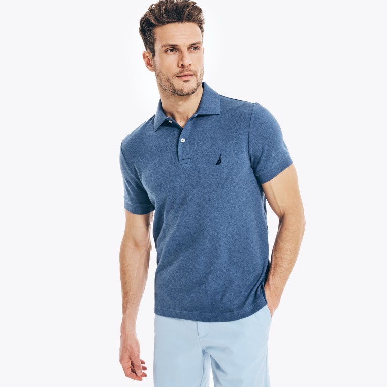 Nautica Slim Fit Interlock Poloshirt Heren Blauw | gEGZ2T0w