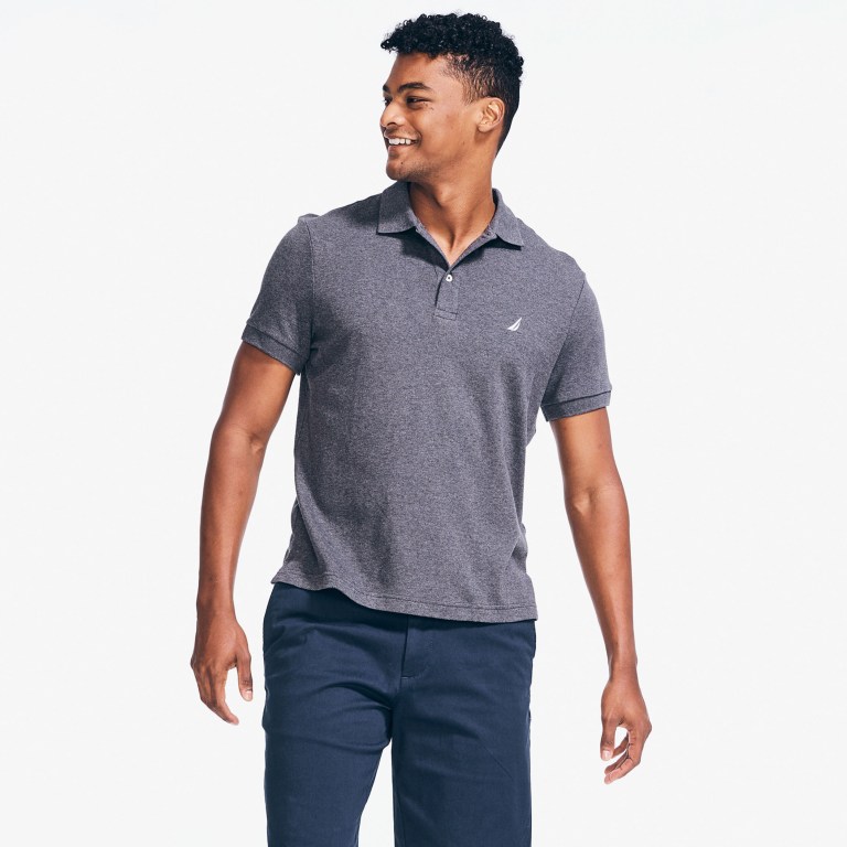 Nautica Slim Fit Interlock Poloshirt Heren Grijs | ykHkSEZt