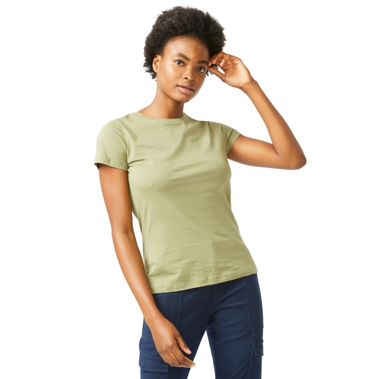 Nautica Solid Crewneck T-shirts Dames Bruin | 4Gz0oYLd