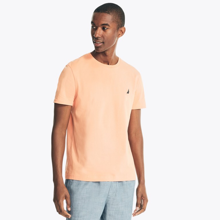 Nautica Solid Crewneck T-shirts Heren Gekleurd | p15FdFpz