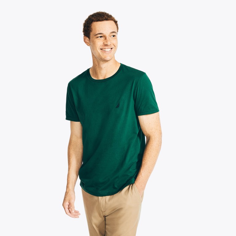 Nautica Solid Crewneck T-shirts Heren Groen | 3L5P6A1d