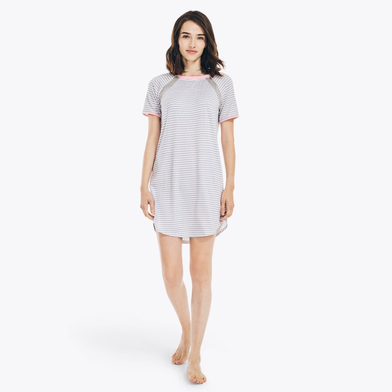 Nautica Striped Sleep Sleepwear Dames Grijs | Cw6obz1j