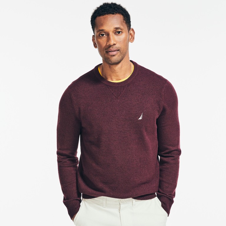 Nautica Sustainably Crafted Crewneck Truien Heren Rood | GV0YznED