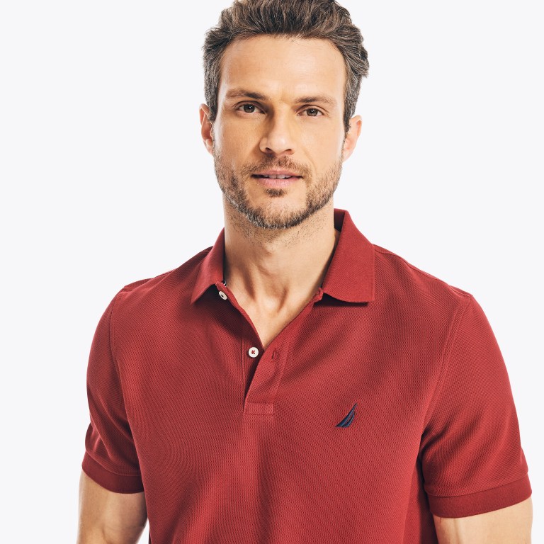 Nautica Sustainably Crafted Klassieke Fit Performance Deck Poloshirt Heren Rood | qjDkVtwk