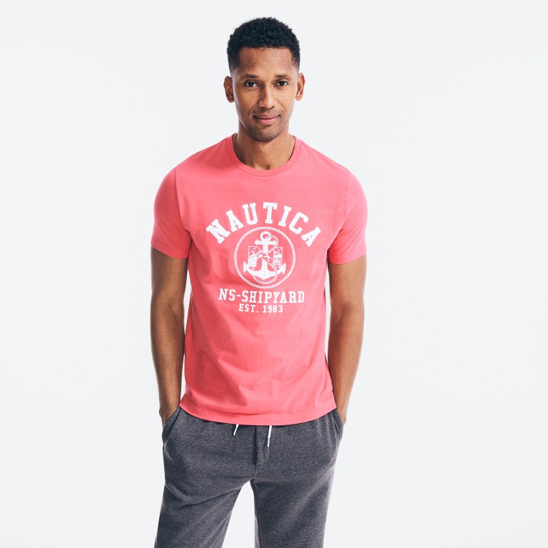 Nautica Sustainably Crafted Ns-83 Grafische T-shirts Heren Rood | vzMlSq5u