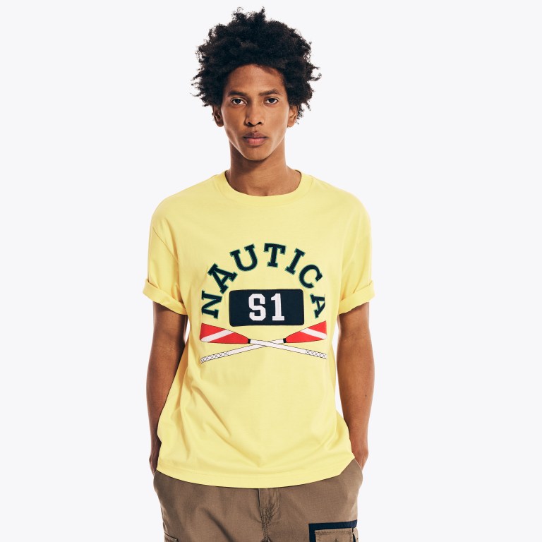 Nautica Urban Necessities X Nautica Grafische T-shirts Heren Lichtgeel | qz1d3IzU